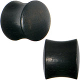 1/2 Solid Organic Black Areng Wood Saddle Plug Set