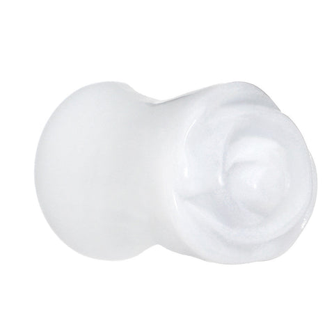 1/2 White Rose Flower Acrylic Saddle Plug