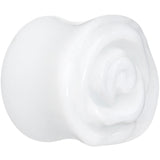 7/8 White Rose Flower Acrylic Saddle Plug