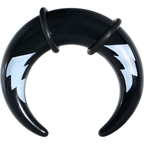 00G Black Acrylic White Lightning Buffalo Taper