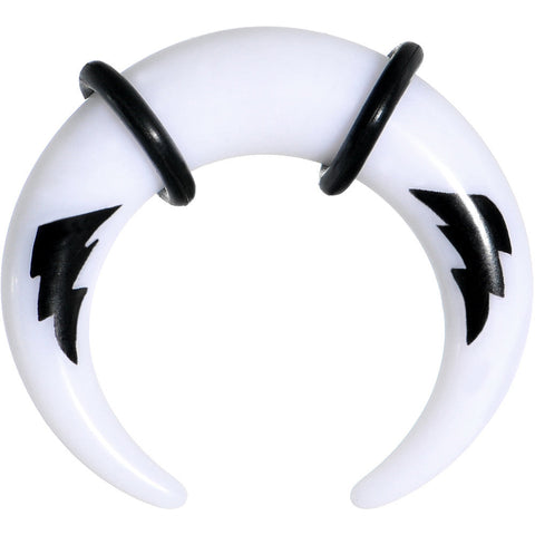 0G White Acrylic Black Lightning Buffalo Taper