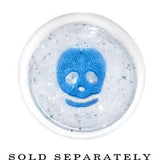 0G Clear Acrylic Glitter Blue Skull Confetti Taper