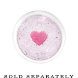 Clear Acrylic Glitter Pink Heart Confetti Taper 8G to 16mm