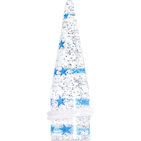 5/8 Clear Acrylic Glitter Blue Star Confetti Taper