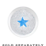 5/8 Clear Acrylic Glitter Blue Star Confetti Taper