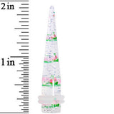 0G Clear Acrylic Glitter Pink Cherry Confetti Taper