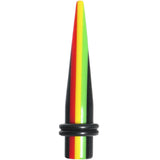 0G Acrylic Rasta Stripes Straight Taper