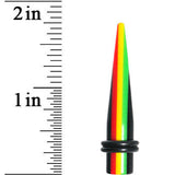 0G Acrylic Rasta Stripes Straight Taper