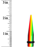 00G Acrylic Rasta Stripes Straight Taper