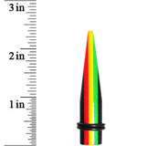1/2 Acrylic Rasta Stripes Straight Taper
