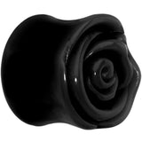 7/8 Black Rose Flower Acrylic Saddle Plug