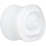 20mm White Rose Flower Acrylic Saddle Plug