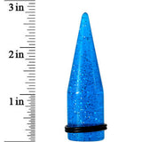 20mm Blue Acrylic Silver Glitter Taper
