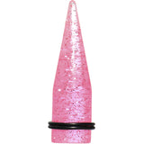 18mm Pink Acrylic Silver Glitter Taper