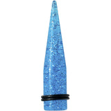 9/16 Blue Acrylic Silver Glitter Taper