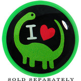 7/8 Green Acrylic I Heart Dinosaur Single Flare Plug
