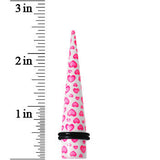 1/2 White Acrylic Pink Heart Logo Taper