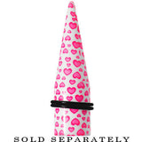 18mm White Acrylic Pink Heart Logo Taper