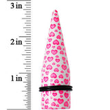 20mm White Acrylic Pink Heart Logo Taper