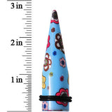 18mm Blue Acrylic Retro Flower Logo Taper