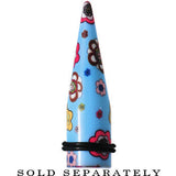 18mm Blue Acrylic Retro Flower Logo Taper