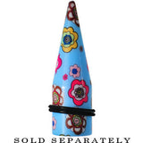 20mm Blue Acrylic Retro Flower Logo Taper