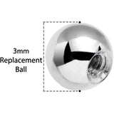 3mm Stainless Steel Clear Gem Replacement Ball