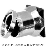 4G Stainless Steel Black Square CZ Screw Fit Tunnel