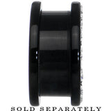 18mm Black Acrylic with Clear Jeweled Flesh Tunnel