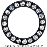 18mm Black Acrylic with Clear Jeweled Flesh Tunnel