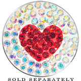 5/8 Stainless Steel Aurora Gem Red Heart Screw Fit Plug