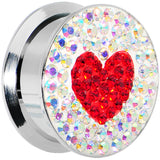 7/8 Stainless Steel Aurora Gem Red Heart Screw Fit Plug