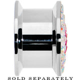 9/16 Stainless Steel Aurora Gem Pink Heart Screw Fit Plug