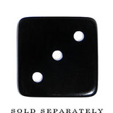 0G Black Acrylic Square Dice Saddle Plug