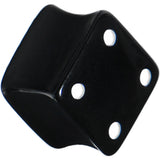 0G Black Acrylic Square Dice Saddle Plug
