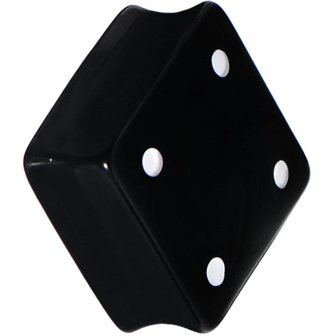 18mm Black Acrylic Square Dice Saddle Plug