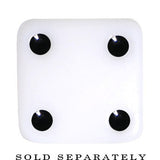 00G White Acrylic Square Dice Saddle Plug