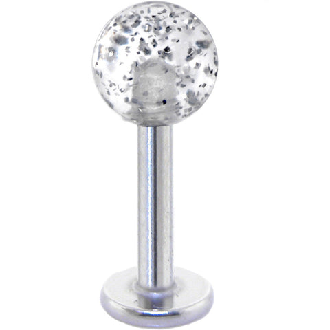 Clear Acrylic Ball Glitter Labret