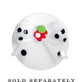 0G White Acrylic Berry Polka Dot Bow Saddle Plug