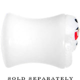 0G White Acrylic Berry Polka Dot Bow Saddle Plug