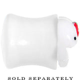 00G White Acrylic Berry Polka Dot Bow Saddle Plug