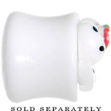 1/2 White Acrylic Berry Polka Dot Bow Saddle Plug