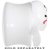 5/8 White Acrylic Berry Polka Dot Bow Saddle Plug