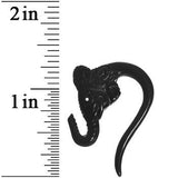 6G Black Acrylic Lucky Elephant Hanger Plug Set