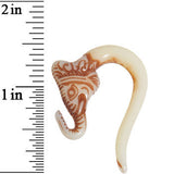 2G Antique Cream Acrylic Lucky Elephant Hanger Plug Set