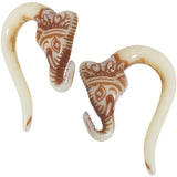 2G Antique Cream Acrylic Lucky Elephant Hanger Plug Set