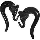 1/2 Black Acrylic Lucky Elephant Hanger Plug Set