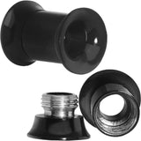 2G Anodized Titanium Black Double Flare Screw Fit Tunnel