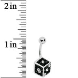 Black Gem Paved Dice Belly Ring