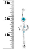 Celestial Skies Blue Gem Belly Ring